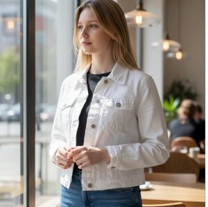 "Old Navy" Misses (S) Vintage White Spring/Fall Denim Jacket.Very Good Condition